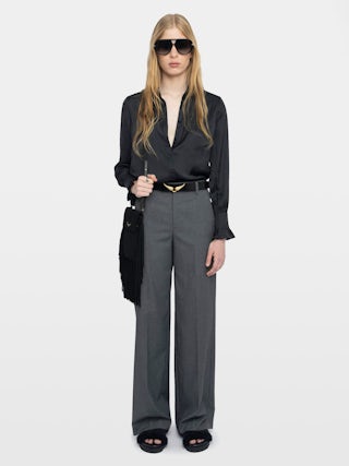 Panol Pants - Wide straight-cut tailored pants.