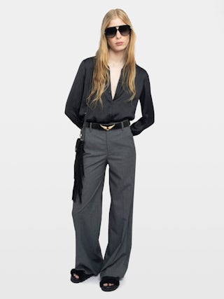 Panol Pants - Wide straight-cut tailored pants.