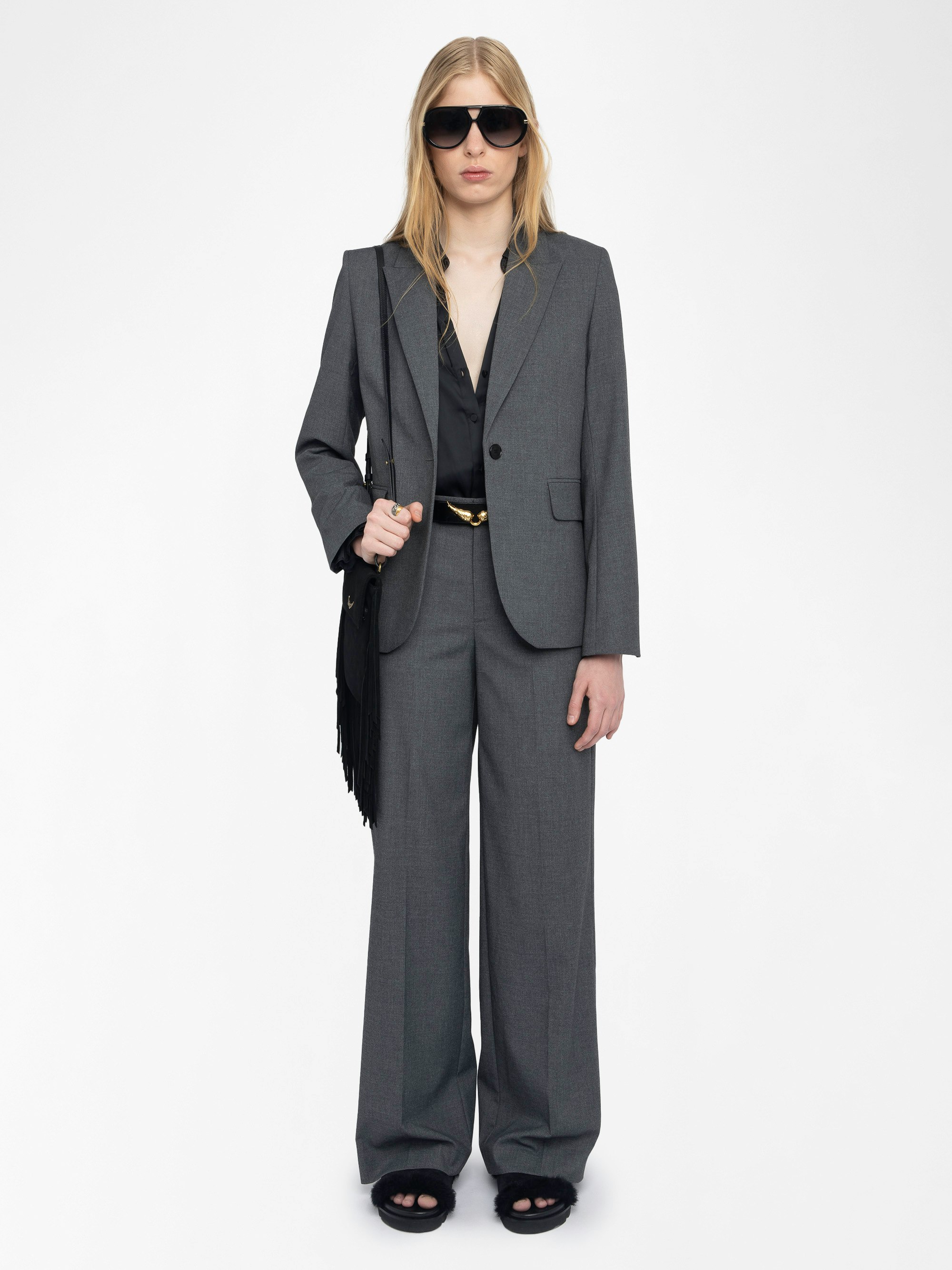 Panol Trousers - Wide straight-cut tailored trousers.