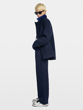 Pantalon Perya - Pantalon en laine mélangée twill, esprit cargo avec découpes western.