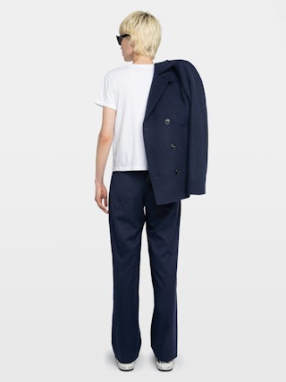 Pantalon Perya - Pantalon en laine mélangée twill, esprit cargo avec découpes western.