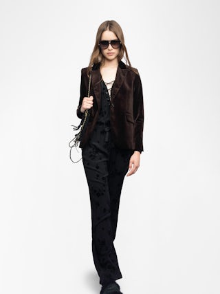 Hose Poma - Hose aus beflockter Viskose, Jogginghosen-Stil mit elastischem Bund.