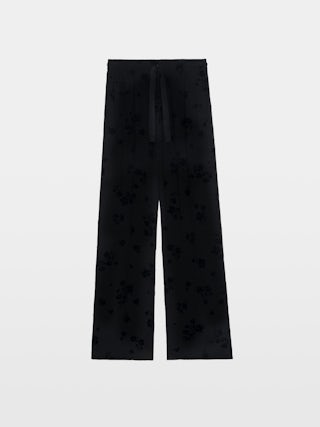 Poma Trousers - Viscose flocked trousers, jogger style with elastic waistband.