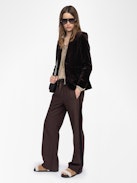 Poma Pants - Straight-cut tailored pants with a jogging-inspired design, featuring satin stripes and an elastic waistband.