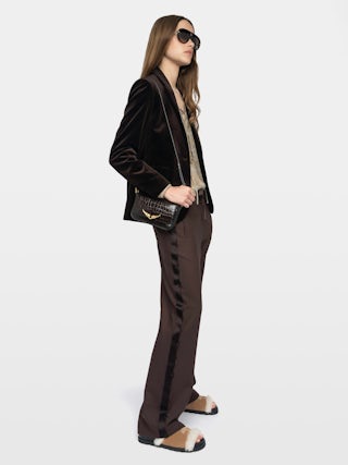 Poma Pants - Straight-cut tailored pants with a jogging-inspired design, featuring satin stripes and an elastic waistband.