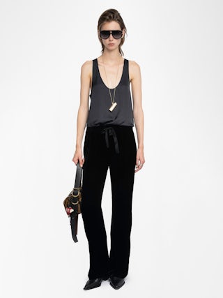 Poma Pants - Velvet trousers with jogging spirit and elastic waist.