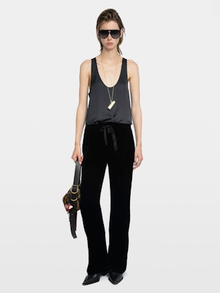 Poma Pants - Velvet trousers with jogging spirit and elastic waist.