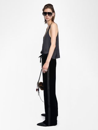 Poma Pants - Velvet trousers with jogging spirit and elastic waist.