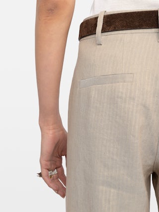 Pantalon Panol - Pantalon tailleur droit ample avec rayures.