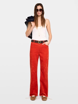 Evy Trousers - Wide-leg corduroy trousers.