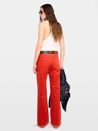 Evy Trousers - Wide-leg corduroy trousers.