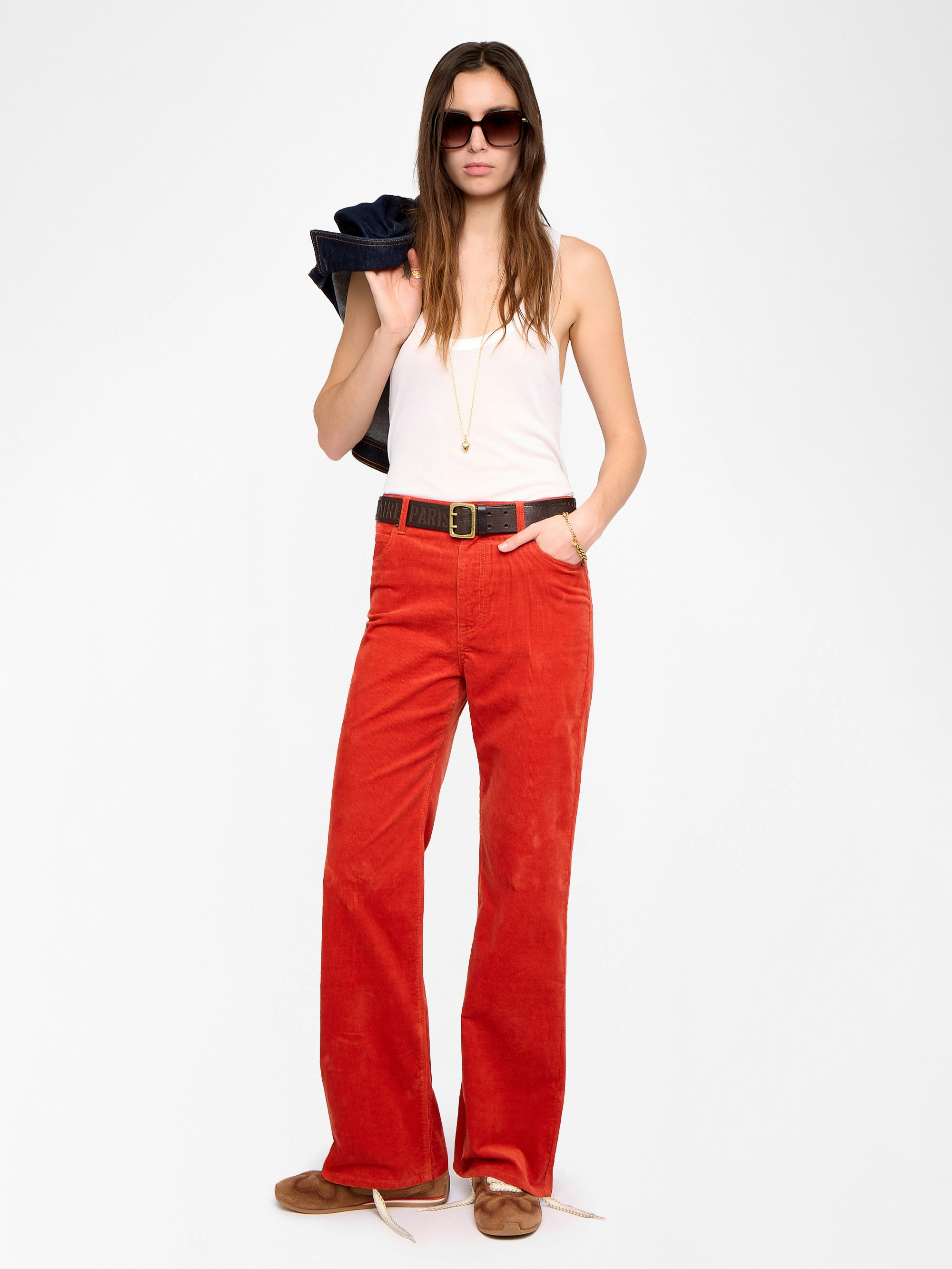 Evy Trousers - Wide-leg corduroy trousers.