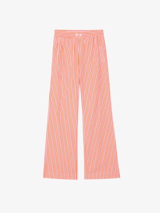 Pantalon Poma - Pantalon droit, esprit jogging, en popeline rayée et taille élastique.