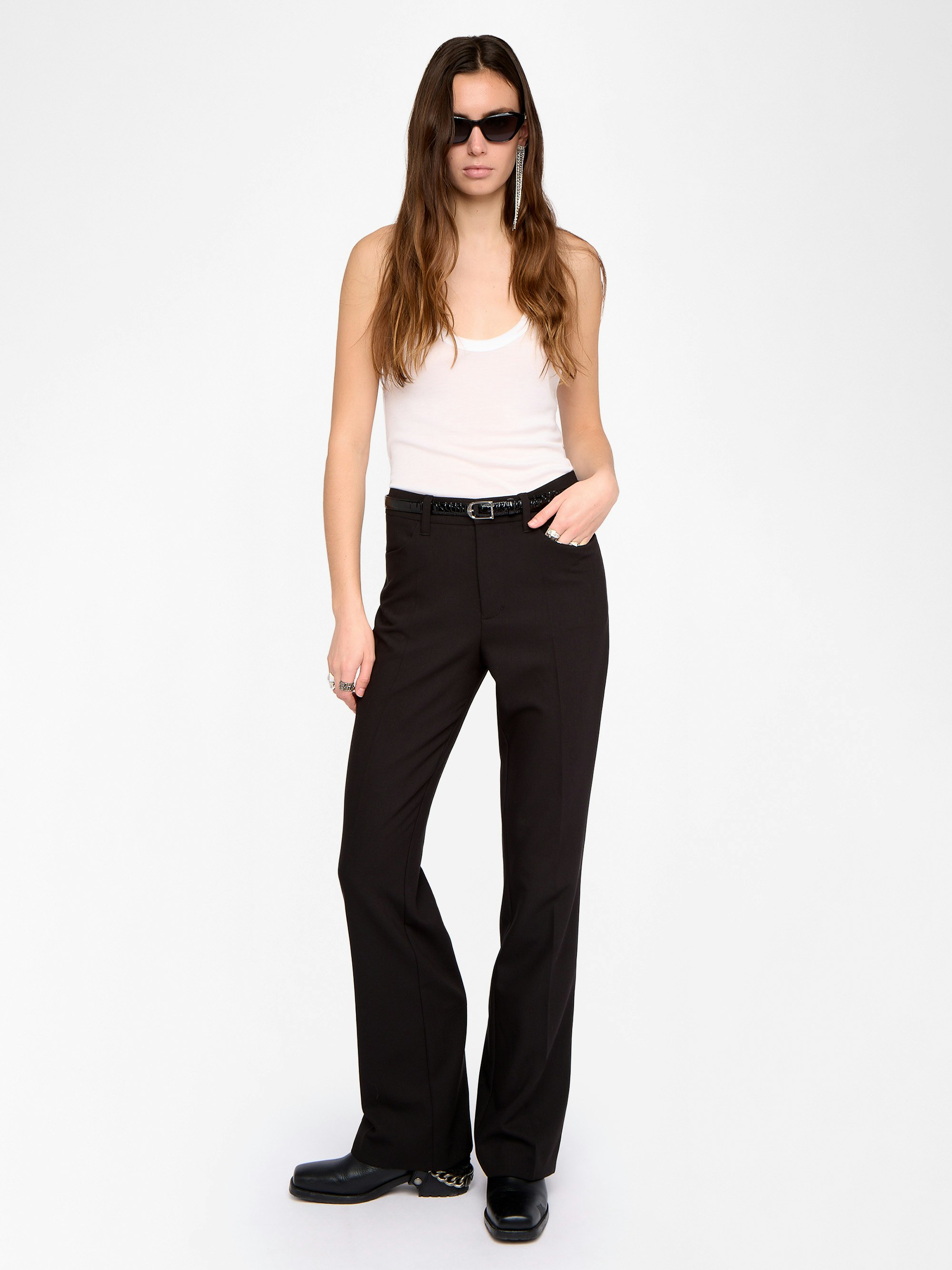 Pistol Trousers - Loose straight tailored trousers in suiting fabric.