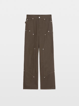 Pantalon Perya - Pantalon esprit cargo en coton, coupe droite avec découpe et multi poches.