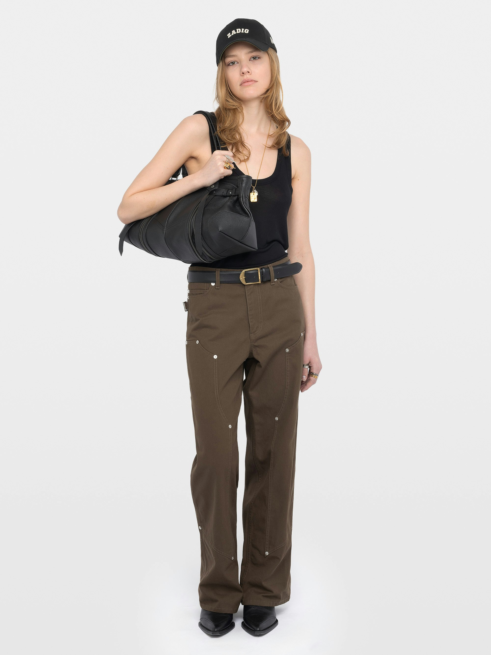 Perya Pants - Cargo trousers in cotton, regular fit with panel detailing and multiple pockets.