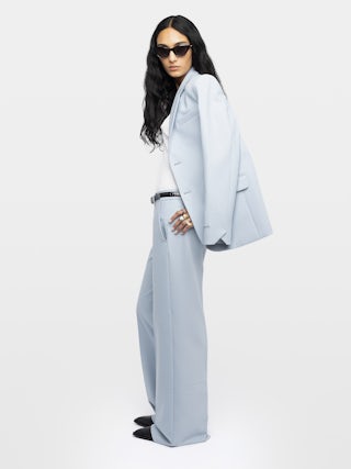 Pantalon Panol - Pantalon tailleur droit ample uni.