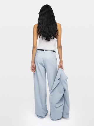 Pantalon Panol - Pantalon tailleur droit ample uni.