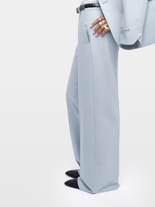 Pantalon Panol - Pantalon tailleur droit ample uni.