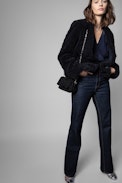 Camicetta Tori Strass - Camicetta blu navy con cristalli donna. Realizzato con fibre provenienti da foreste gestite in modo sostenibile