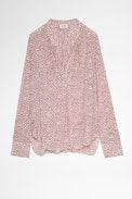 Camicetta Tink ZV Crush - Camicetta ecru manica lunga con stampa a cuori donna. Realizzato con fibre provenienti da foreste gestite in modo sostenibile