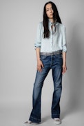 Camicia Tacca Satin - Camicia celeste Donna
