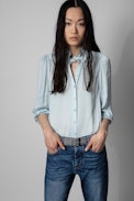 Camicia Tacca Satin - Camicia celeste Donna