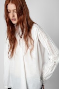 Teddy Top - Women's white cotton top.
