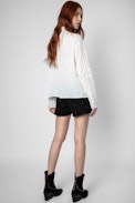 Teddy Top - Women's white cotton top.