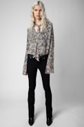 Camicia Telios - Camicia blu a fiori donna