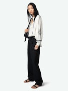 Tigy Blouse - Oversized cotton blouse with kozak embroidery, long sleeves.