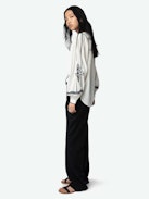 Tigy Blouse - Oversized cotton blouse with kozak embroidery, long sleeves.