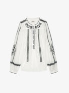 Tigy Blouse - Oversized cotton blouse with kozak embroidery, long sleeves.