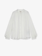 Camicetta Tchin Raso - Blusa da donna in raso giapponese bianco.