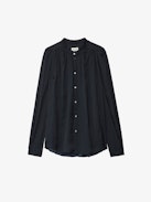 Tchin Satin Blouse - Women's black Japanese satin blouse.