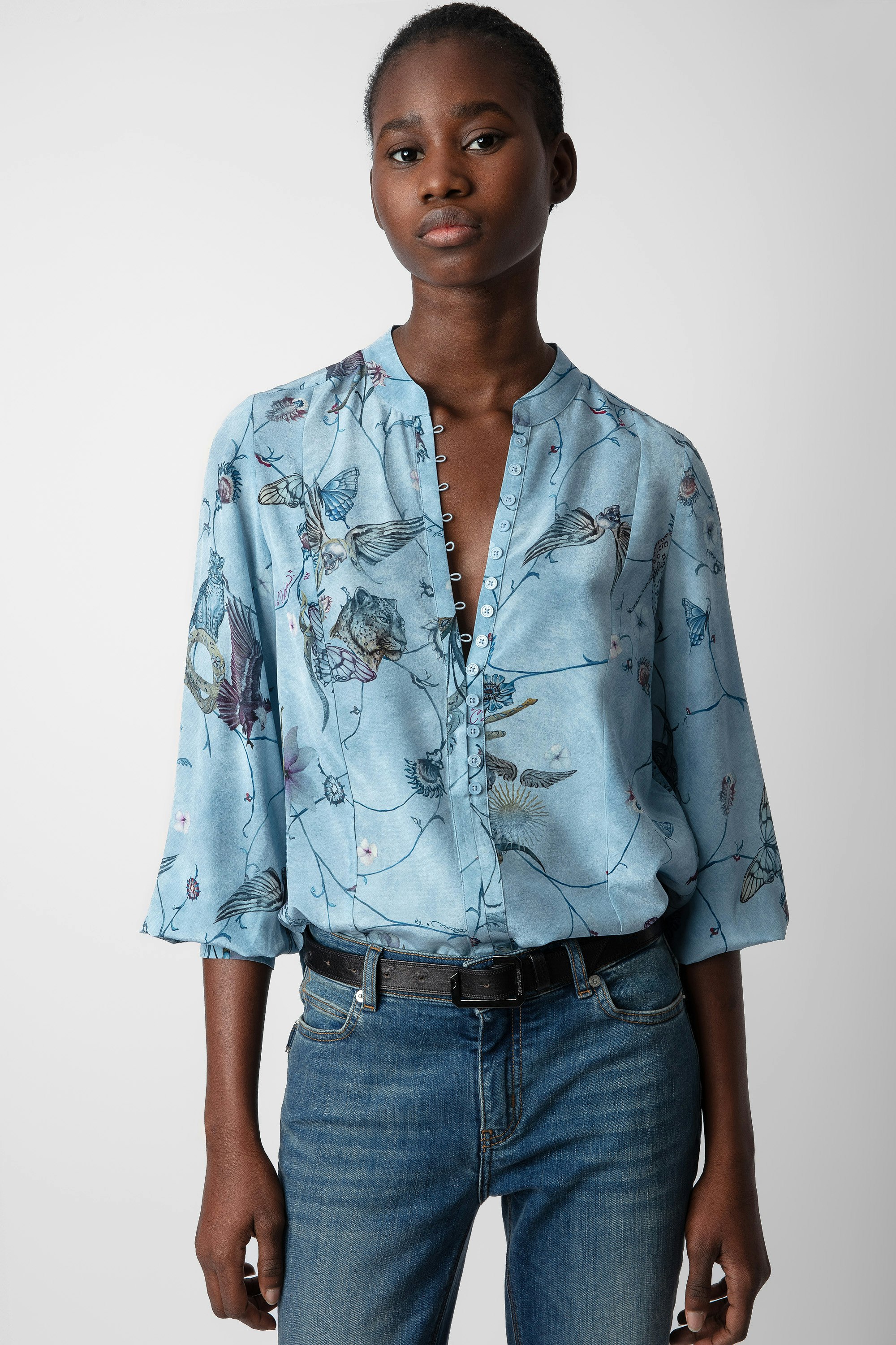 Blouse new arrivals bleu canard