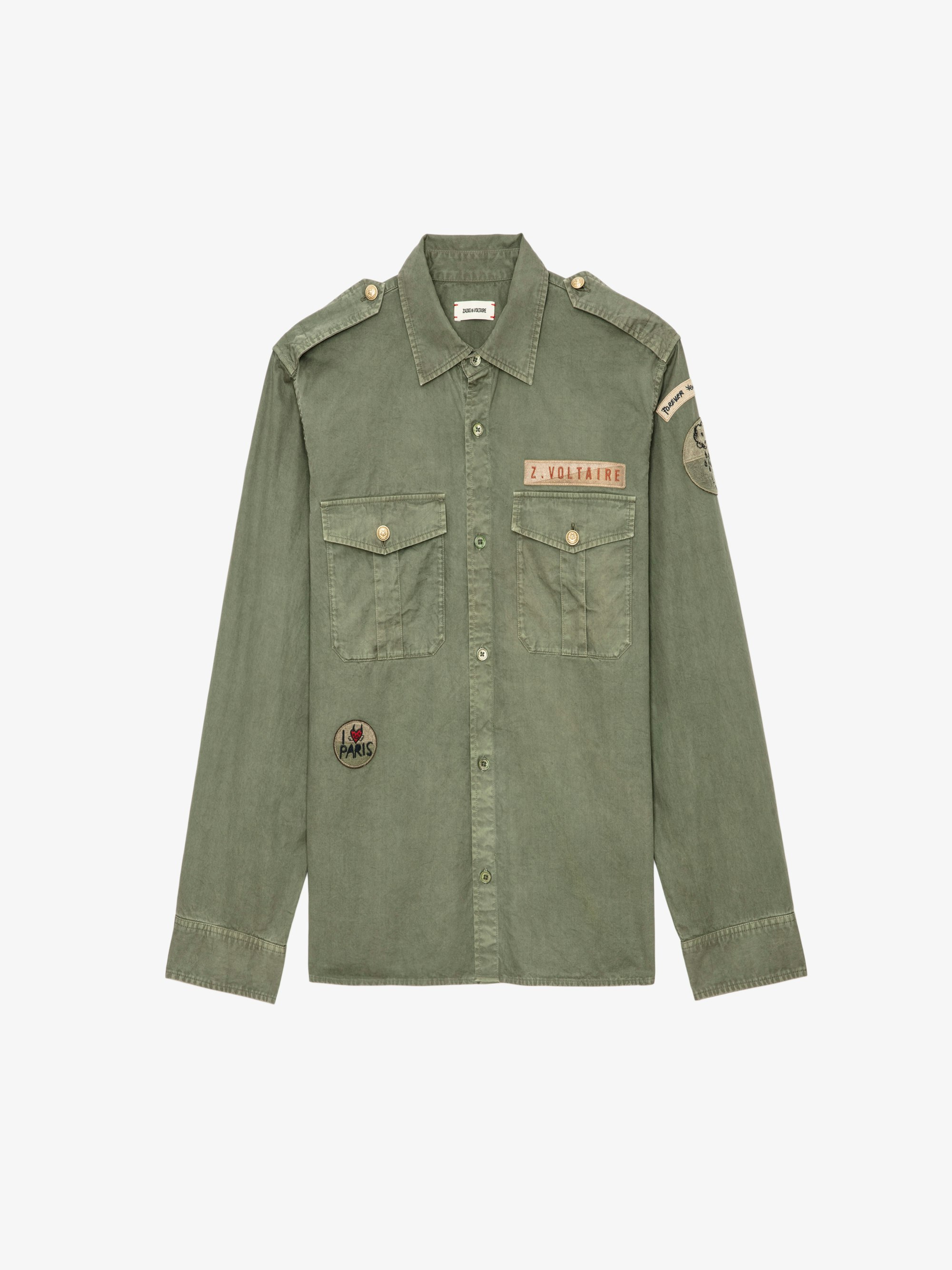 Tシャツ・カットソー ZADIG  VOLTAIRE Men T Shirts JMTS01661 300 Green Zadig & Voltaire Tommy Skull T-Shirt | FashionClap