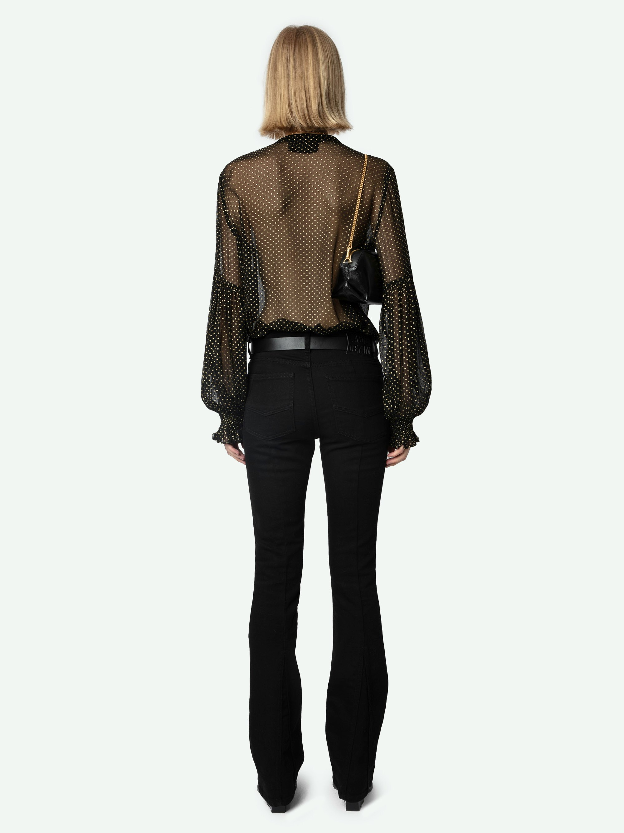 Women's Black Sheer Tandy Blouse | Zadig&Voltaire