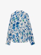 Twina Blouse - Long-sleeved ecru crepe blouse with Garden Flowers print.