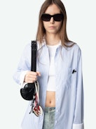 Morning Shirt - Oversized striped poplin shirt with contrasting cuffs, long sleeves and chest pocket.