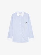 Morning Shirt - Oversized striped poplin shirt with contrasting cuffs, long sleeves and chest pocket.