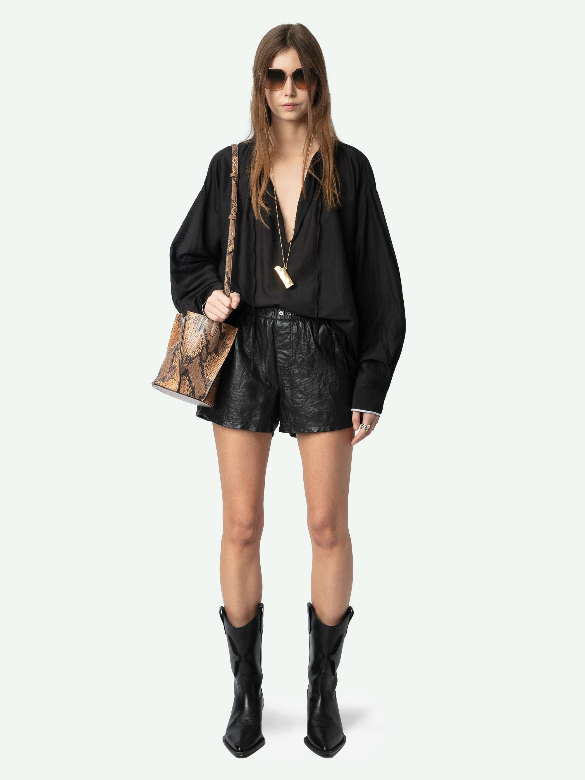 Troene Blouse - Oversized tomboy cotton blouse, long sleeves.
