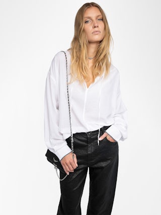 Blouse Troene - Blouse oversize en coton tomboy, manches longues.