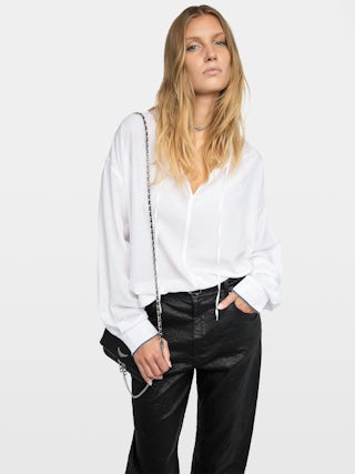 Troene Blouse - Oversize tomboy cotton blouse, long sleeves.