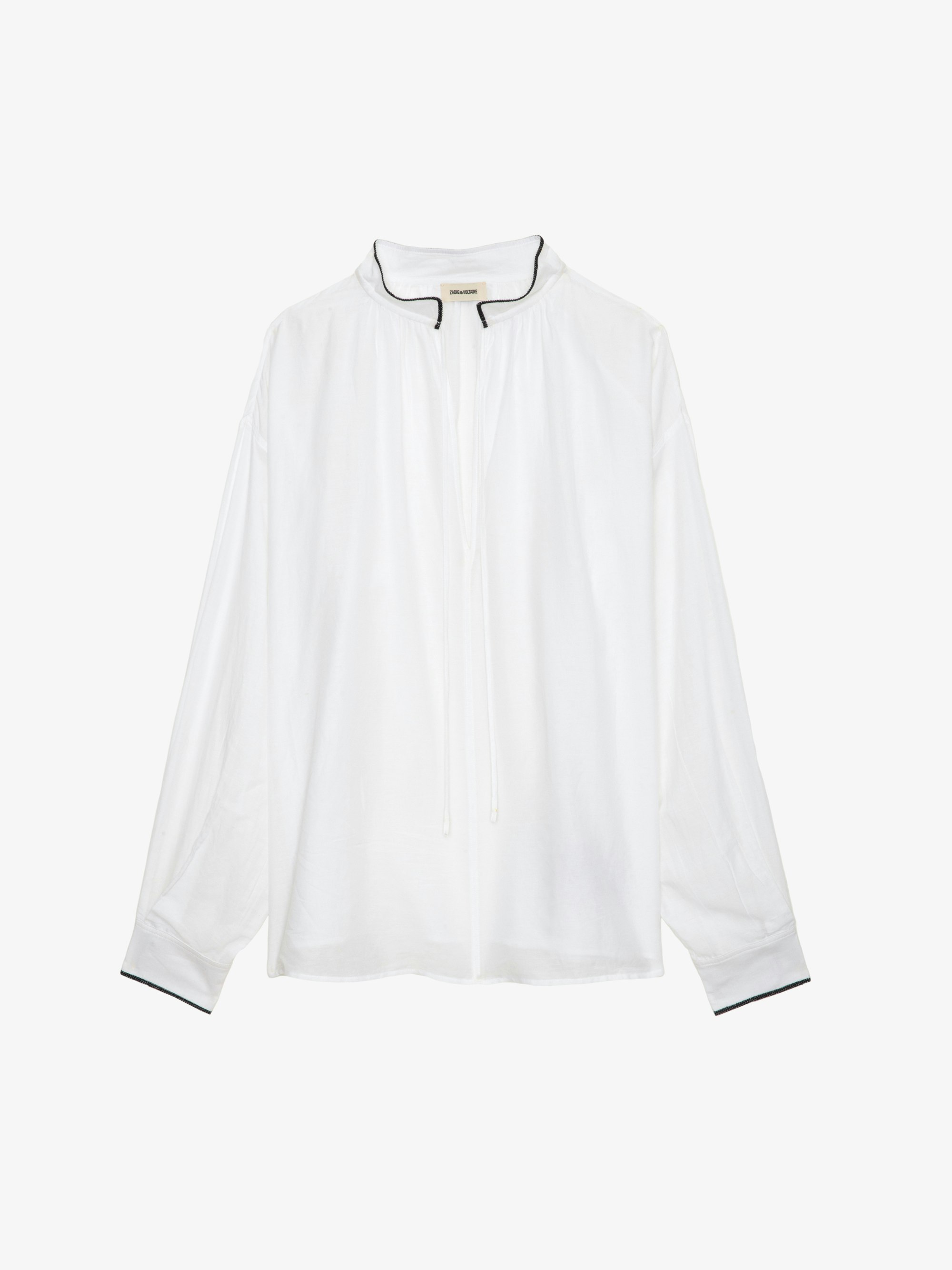 pois♡blouse tee white Troene Oversize Cotton Blouse White | Zadig&Voltaire