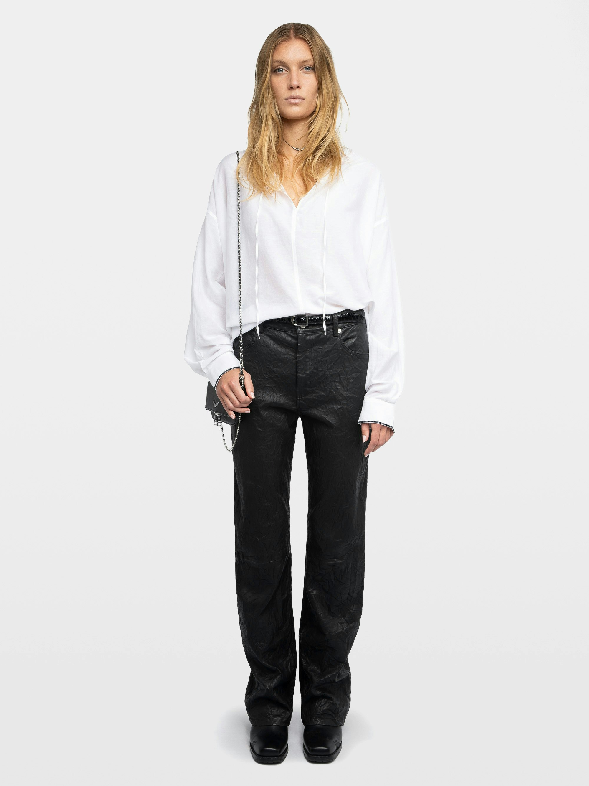 Troene Blouse - Oversize tomboy cotton blouse, long sleeves.