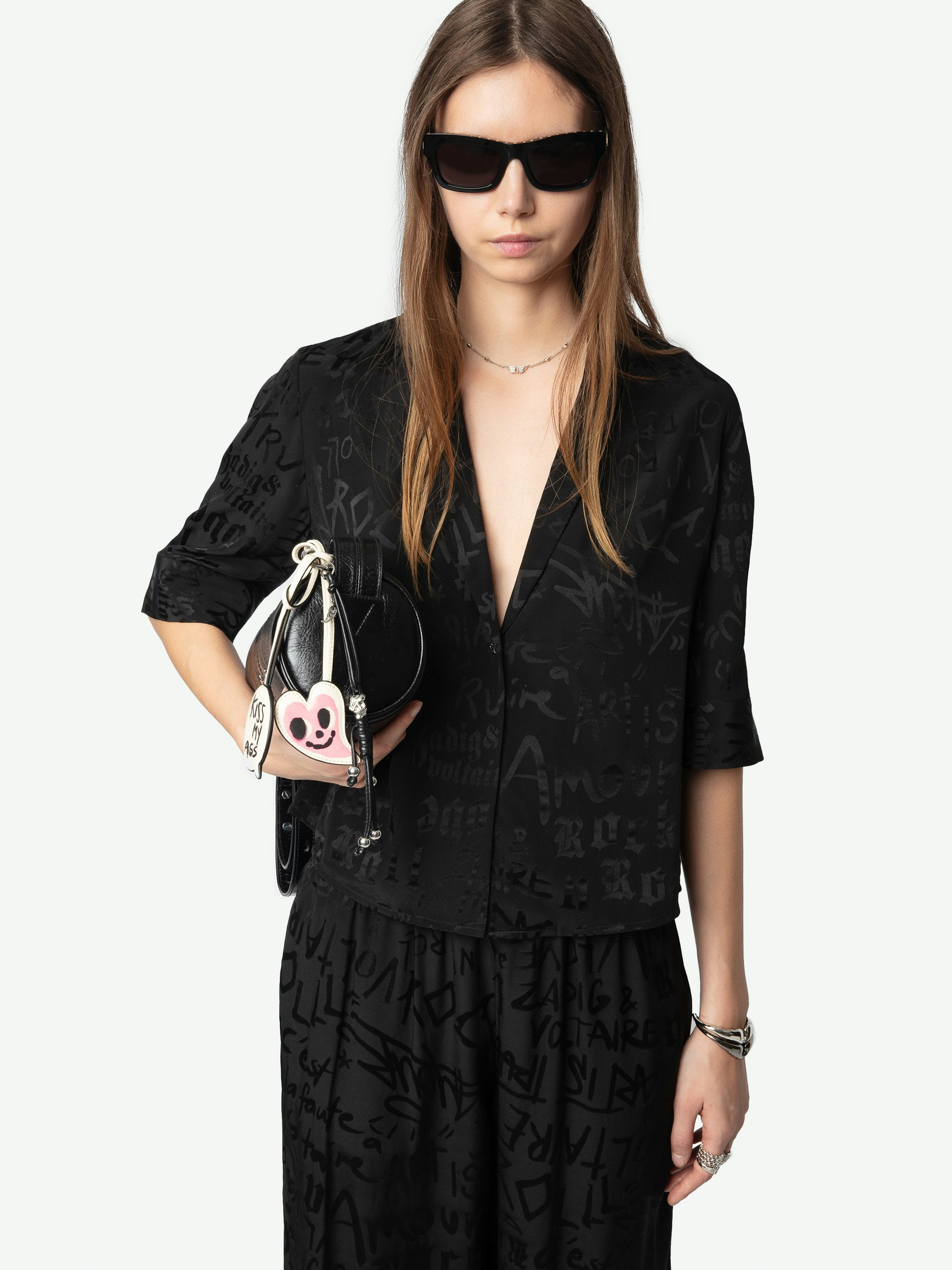 Telmos Shirt 100% Silk - Short-sleeved jacquard silk shirt.