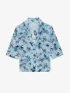 Telmos Shirt 100% Silk - Printed silk shirt, short sleeves.