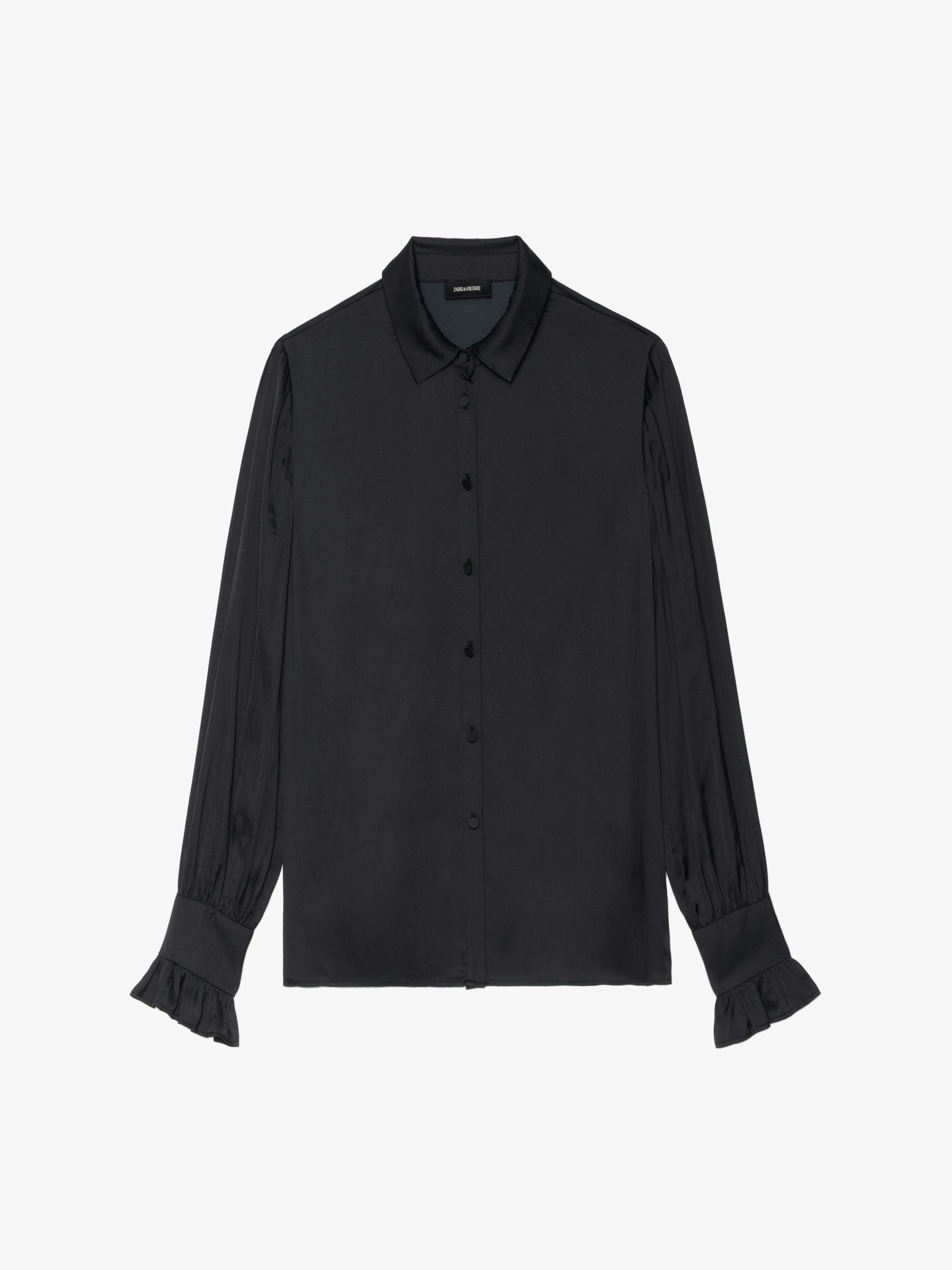 ZADIG & VOLTAIRE レース襟長袖シャツ Elegant White Satin Thely Shirt | Zadig&Voltaire