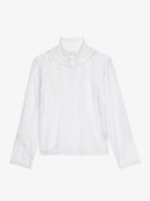 Camicia Tano - Camicia tomboy in cotone con inserto in pizzo e ali ricamate sulla schiena.